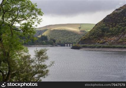 The Garreg-ddu Reservoir, in mid Wales surrounded by hills. Elan Valley, Powys, Wales, United Kingdom, Europe