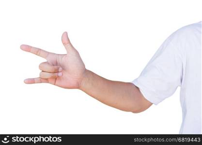The gesture of love sign hand with clipping path&#xA;