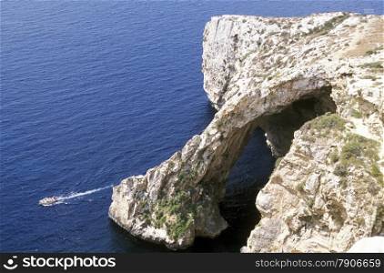 The Ghar Hasan Cave at the eastcoast of Malta in Europe.. EUROPE MALTA
