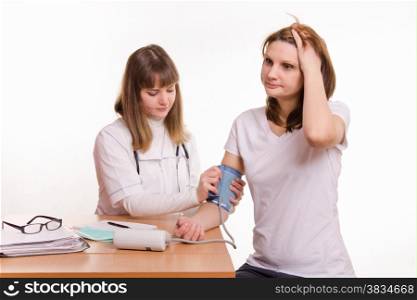 The girl on reception at the doctor-therapist