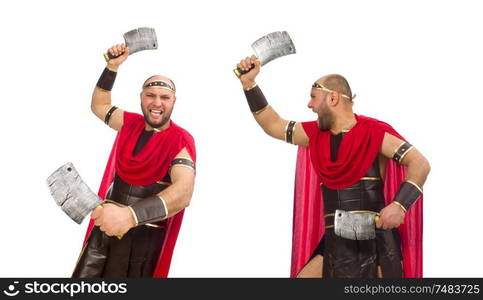 The gladiator isolated on white background. Gladiator isolated on white background