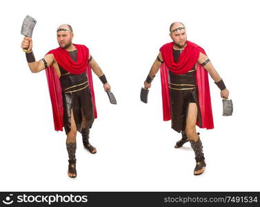 The gladiator isolated on white background. Gladiator isolated on white background