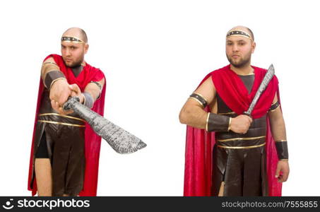 The gladiator isolated on white background. Gladiator isolated on white background