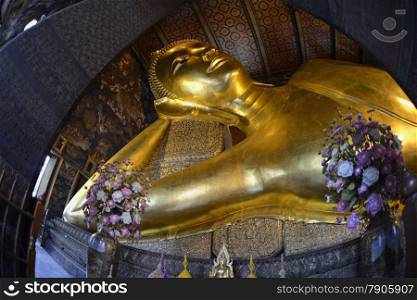 The golden Buddha at the temple of Wat Pho in the city of Bangkok in Thailand in Southeastasia.. ASIA THAILAND BANGKOK WAT PHO