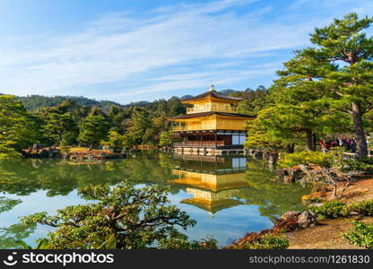 The Golden Pavilion (Kinkaku-ji), a Zen Buddhist temple in Kyoto, Japan