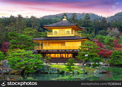 The Golden Pavilion. Kinkakuji Temple in Kyoto, Japan.