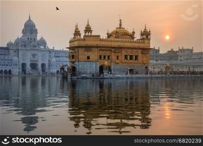 The Golden Temple or Harmandir Sahib in the city of Amritsar in the Punjab region of northwest India. The centre of the Sikh faith and the site of its holiest shrine.