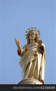 The Golden Virgin, Statue near the palace of the popes in Avignon, France
