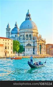 The Grand Canal and Santa Maria della Salute church in Venice, Italy