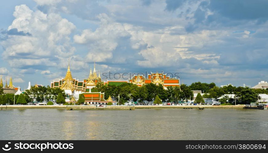 The Grand Palace as seen from across the Chao Phraya River