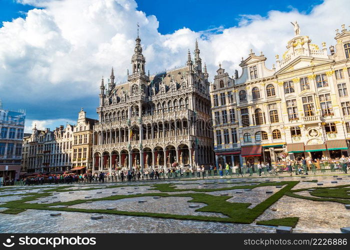 The Grand Place in a beautiful summer day in Brussels, Belgium