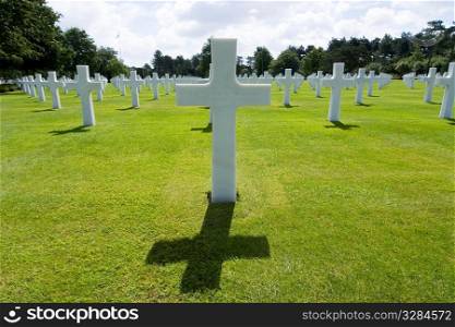 The grave of an unknown World War 2 US soldier who paid the ultimate price amongst many in the cemetery at Omaha Beach in Normandy Northern France