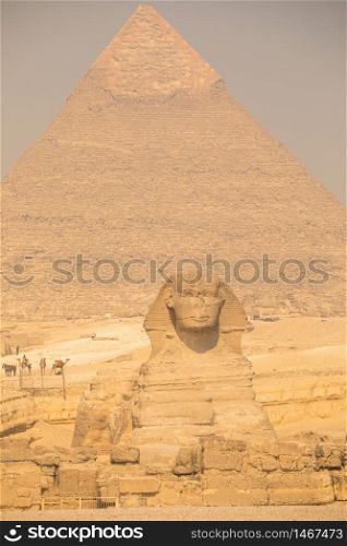 The Great pyramid on sunset in Giza, Egypt