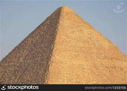 The Great pyramid with blue sky in Giza, Egypt