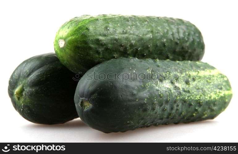 The green cucumbers isolated on white background.