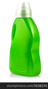 The green plastic bottle isolated on white background