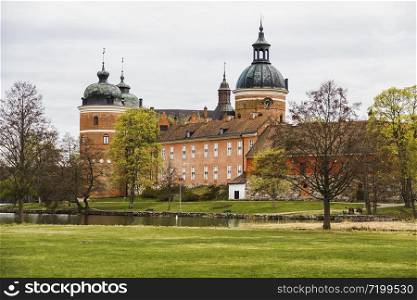 The Gripsholm Castle is located on an island on Lake Malaren. It was founded around 1380. Mariefred. Sweden