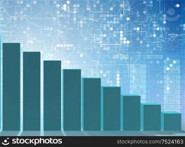 The growing bar charts in economic recovery concept - 3d rendering. Growing bar charts in economic recovery concept - 3d rendering
