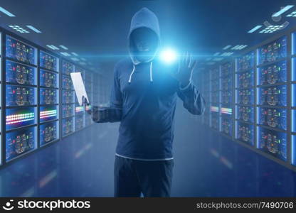 The hacker in digital security concept. Hacker in digital security concept
