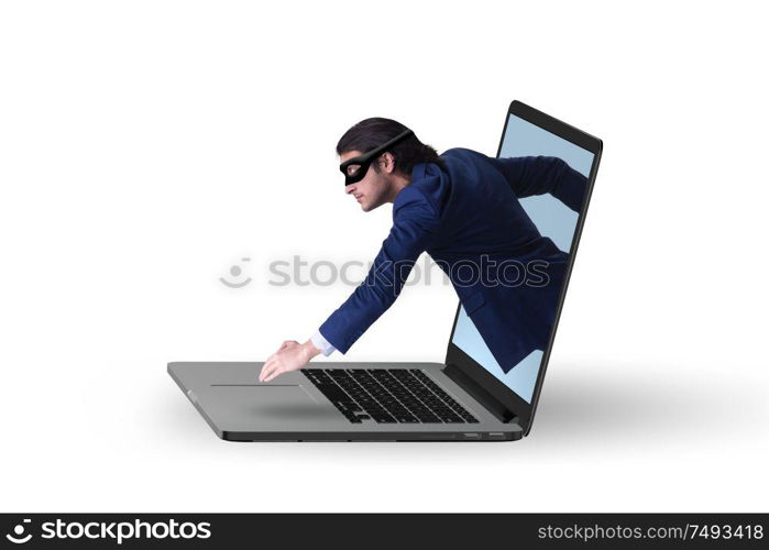 The hacker man trying to steal personal data. Hacker man trying to steal personal data