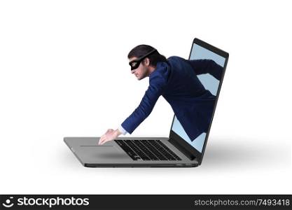 The hacker man trying to steal personal data. Hacker man trying to steal personal data