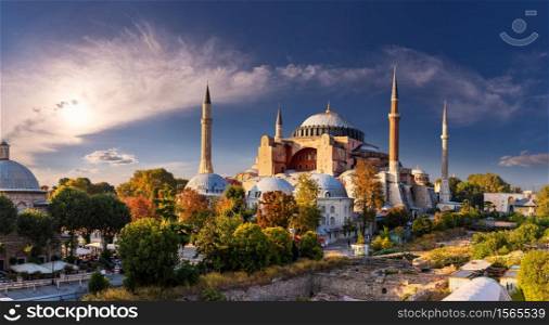The Hagia Sophia Grand Mosque of Istanbul, Turkey.