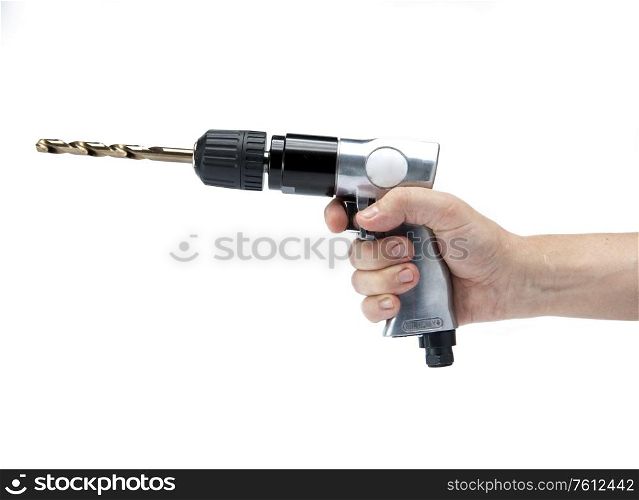 the hand holds reversible air drill
