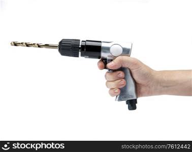the hand holds reversible air drill