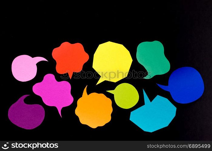 The Handmade Colorful Origami Balloons on the Black Background