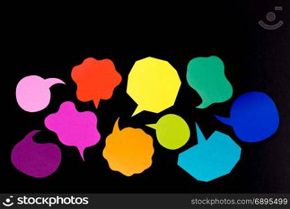 The Handmade Colorful Origami Balloons on the Black Background