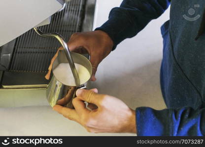 the hands of the barista