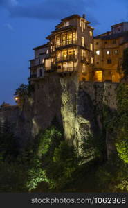 The Hanging Houses in the city of Cuenca in the La Mancha region of central Spain.