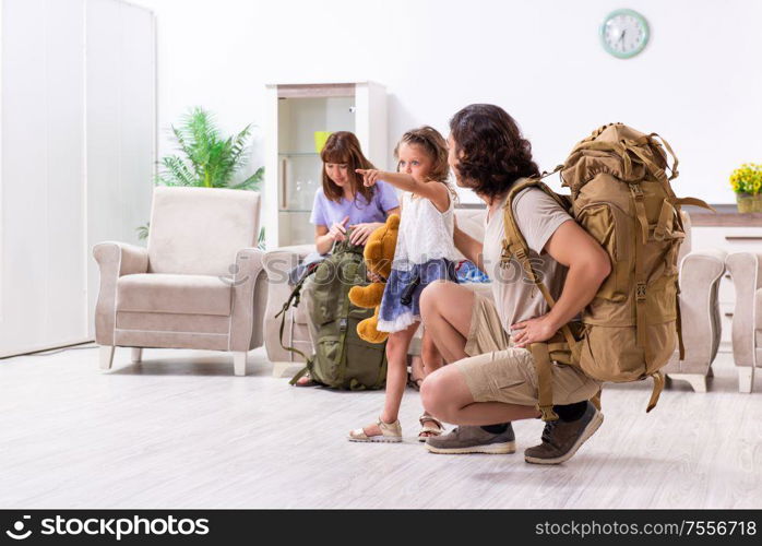 The happy family planning vacation trip. Happy family planning vacation trip