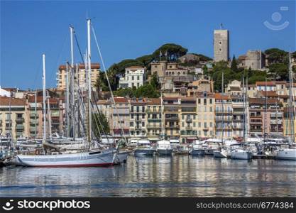 The harbor in Cannes old town on the Cote d&rsquo;Azur in the South of France.