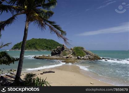 the Hat Nai Harn Beach near Rawai in the south on the Phuket Island in the south of Thailand in Southeastasia.&#xA;&#xA;