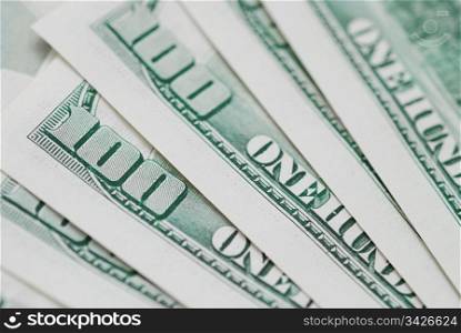 The heap hundred dollar bills. Dollars