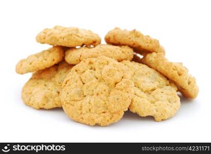 The heap of cookies isolated on white background . Cookies