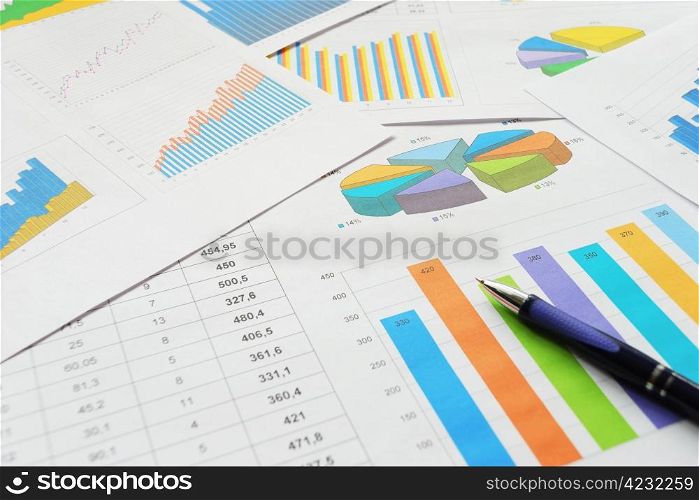 The heap of finance documents. Finance documents