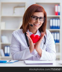 The heart doctor in telemedicine medical concept. Heart doctor in telemedicine medical concept