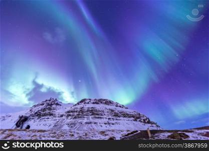 The Heart Northern Light Aurora borealis at Kirkjufell Iceland
