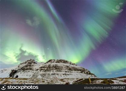 The Heart Northern Light Aurora borealis at Kirkjufell Iceland