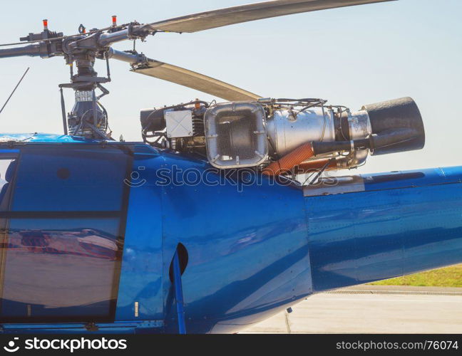 The helicopter Mi2 on the take-off site in the city of Zaporozhye.