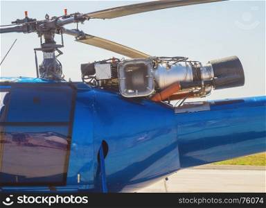 The helicopter Mi2 on the take-off site in the city of Zaporozhye.