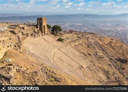 The Hellenistic Theater in Pergamon, Bergama, Turkey in a beautiful summer day