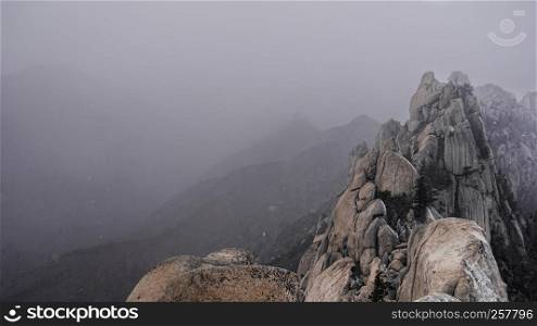 The hight mountain peak in Seoraksan mountains, South Korea