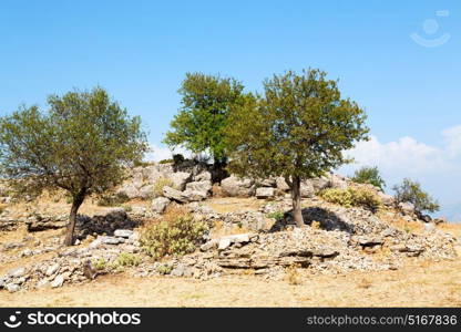 the hill in asia turkey selge old architecture ruins and nature