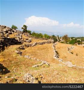 the hill in asia turkey selge old architecture ruins and nature