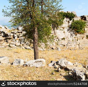 the hill in asia turkey selge old architecture ruins and nature