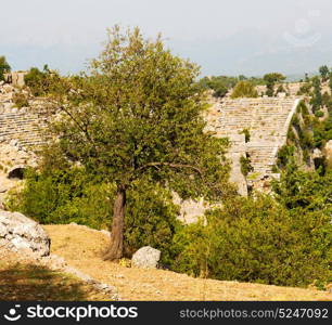 the hill in asia turkey selge old architecture ruins and nature