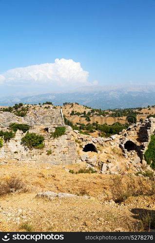 the hill in asia turkey selge old architecture ruins and nature